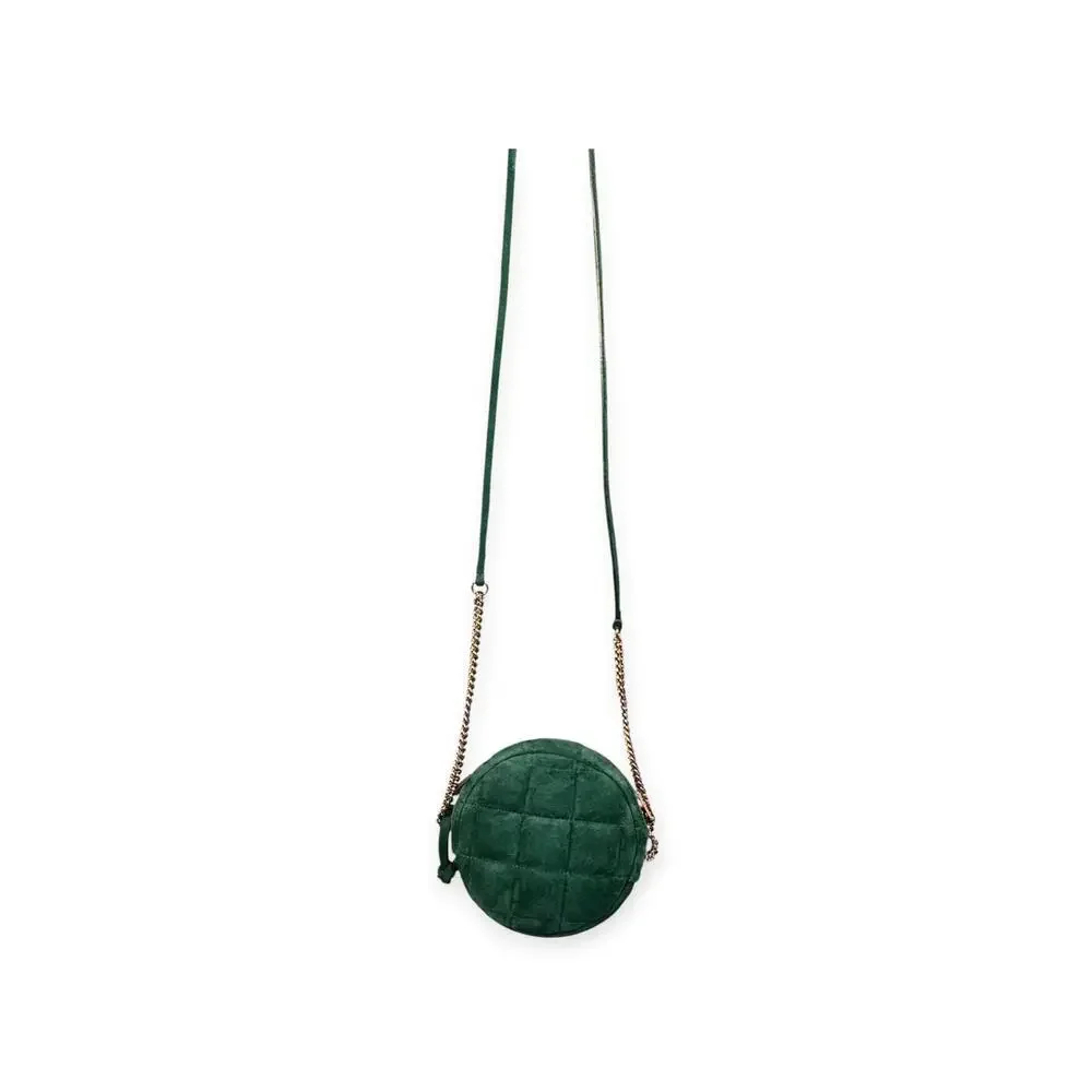 Henri Bendel Stylish Green Round Riveted Crossbody Bag - Picture 3 of 8